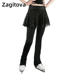 Figure Skating Training Suit Girl Skating Suit Pants Children Adult Fall Resistant Skilt Butt Protector With Shining Diamonds