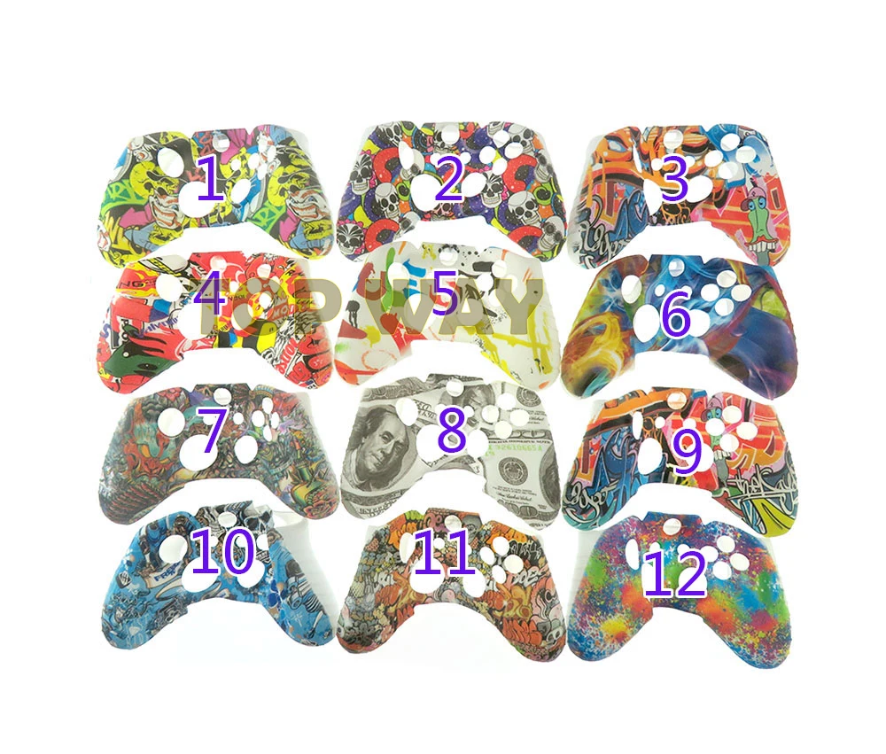 3 pçs transferência de água silicone para xbox um controlador gamepad camo capa de silicone borracha pele aperto caso protetor para xboxone