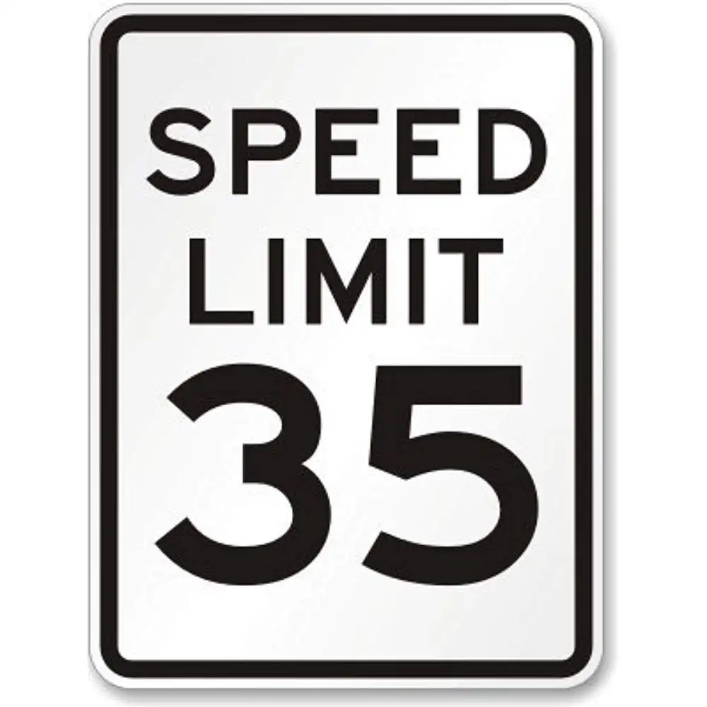 New Road Sign Speed Limit 35 Mph, Engineer Grade Aluminum Metal  Street Sign 8X12 Inch