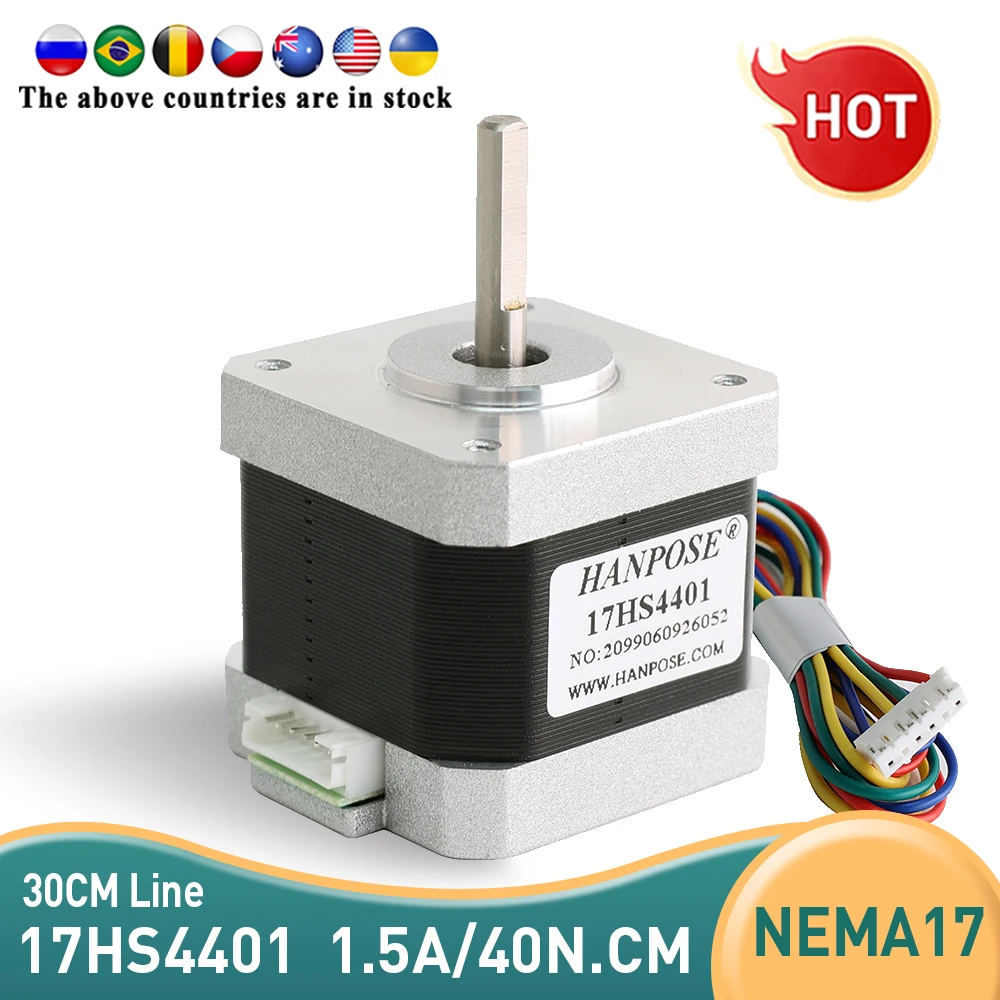 Nema17 Stepper Motor  4-lead 42 motor 42BYGH 40N.CM 1.5A 17HS4401 for 3D printer and CNC  Stepper motor NEMA17