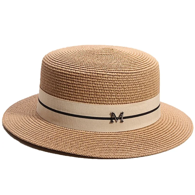 

Hat For Women Panama Hat Summer Beach Hat Female Casual Lady Women Flat Brim Straw Cap Girls Sun Hat Chapeu Feminino