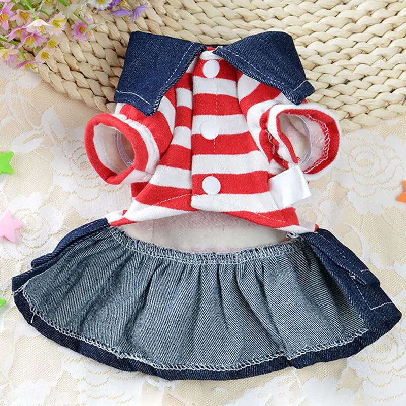 Vestido jeans para cães e gatos, saia bonita com alça de urso, roupas de cowboy, vestidos chihuahua Yorkie, primavera e verão