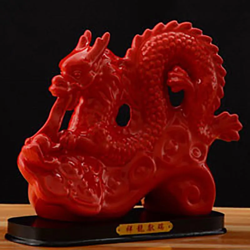 

Ceramic Zodiac Dragon Ornaments Lucky Feng Shui Home Decoration Crafts Living Room Office Desktop Auspicious Decorations Gifts