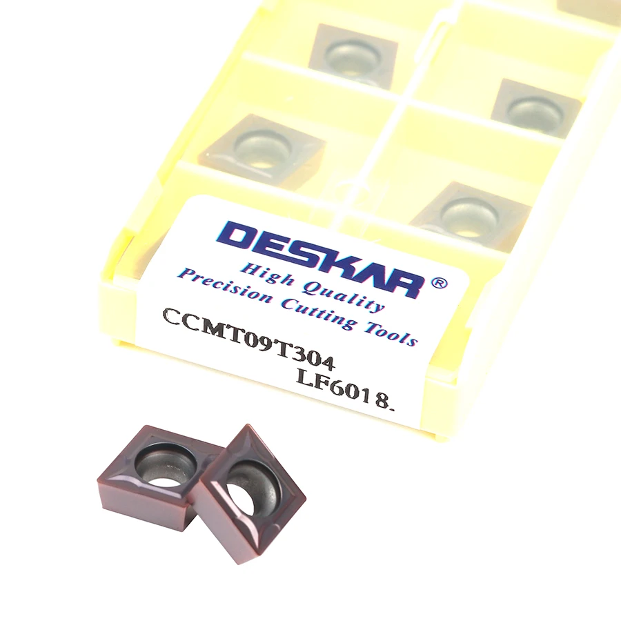 Ferramentas de Torneamento de Metal Inserções Originais de Torno de Carboneto Ccmt09t304 Ccmt09t308 Lf6018 Cnc Ferramentas de Torneamento de Aço Inoxidável com 10 Peças