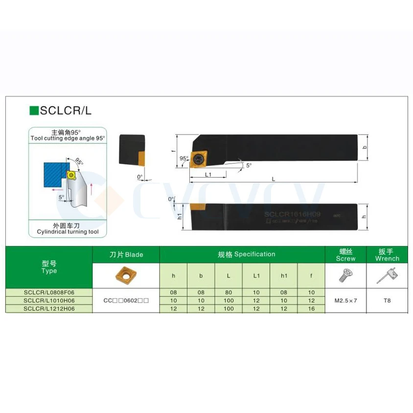 SCLCR0808F06 SCLCR1010H06 SCLCR1212H06 SCLCL1616H06 Внешний токарный держатель инструмента + 10 шт. Карбидные вставки CCMT Набор инструментов для токарного станка с ЧПУ