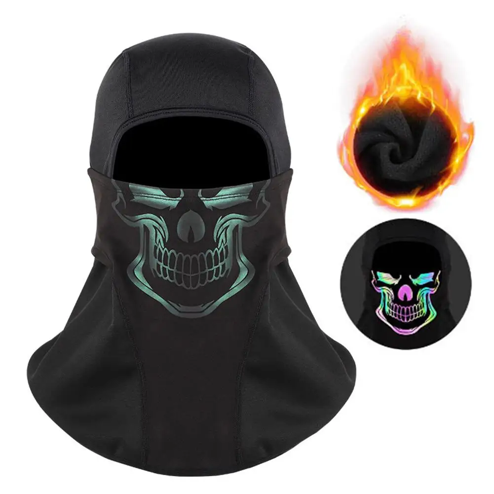 Winter Cycling Headgear Reflective Skull Colorful Face Mask Motorcycle Face Mask Warm Windproof Breathable Bib For Cycling