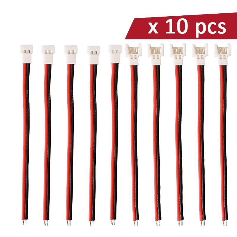 10pcs  2 Wires Battery Plug Connector, 1S 2 Pins Mirco Model Battery Connector, Beta Model battery cable  For indoor drone syma