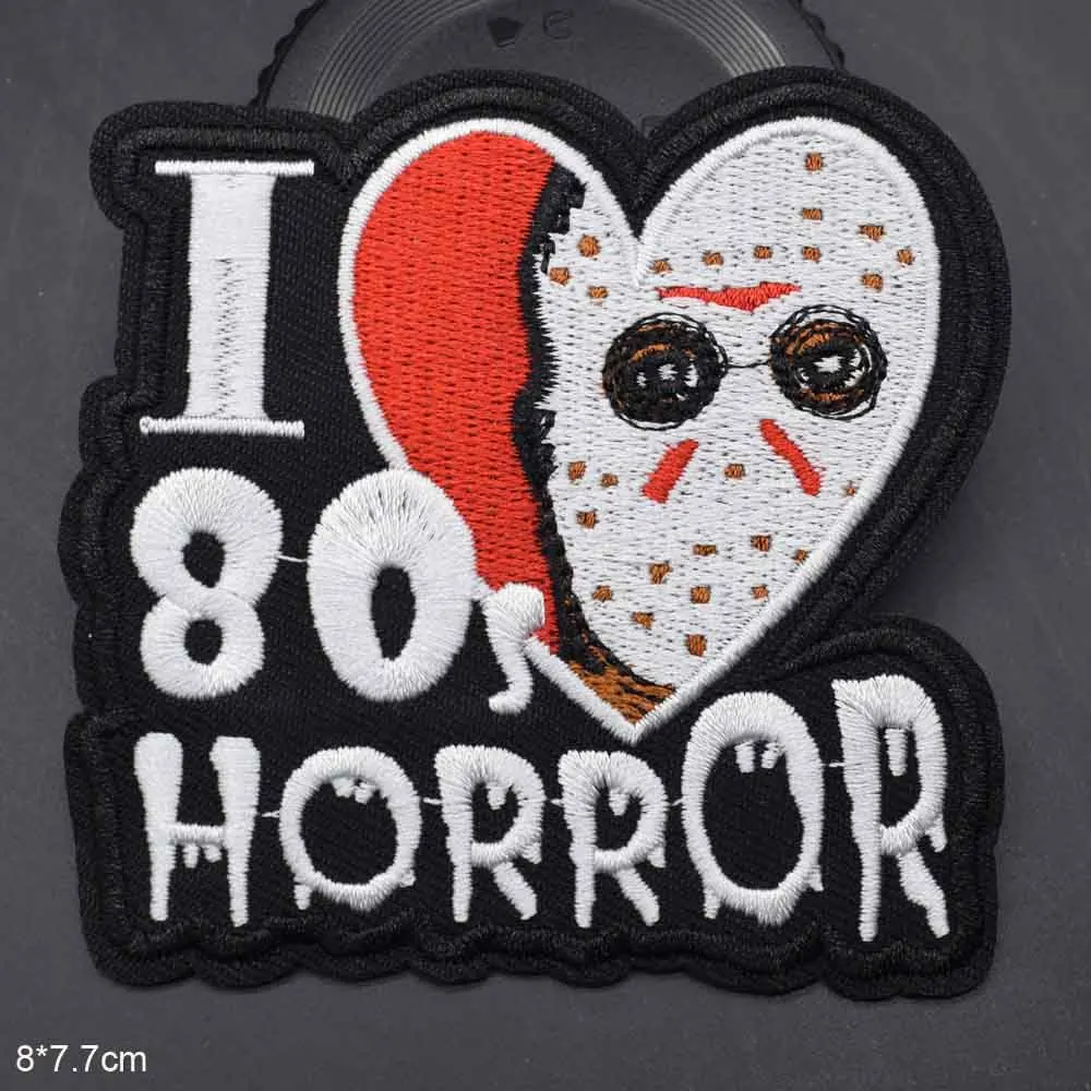 Scream Team Bus Child's Play Chucky Scary Halloween Michael Myers Jason Freddy Iron On Embroidered Clothes Patches For Clothing