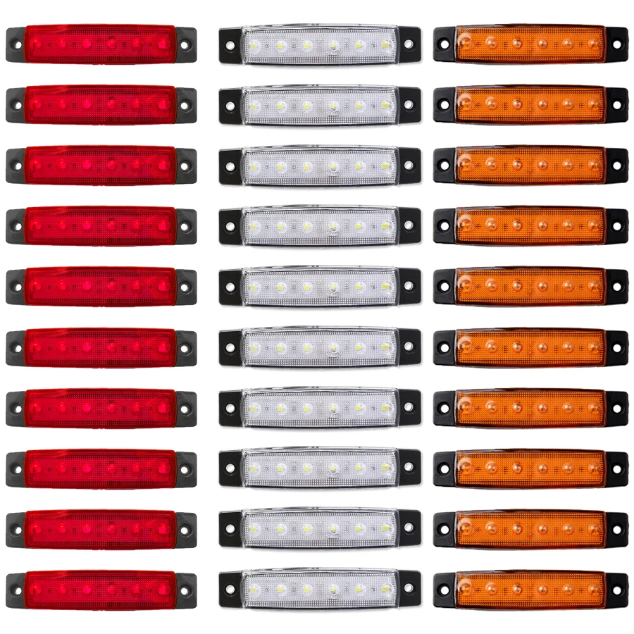 10Pcs Truck Trailer Side Marker Indicators light Car Signal Brake Rear Warning Tail Light LED 12V 24V Warning Lamp