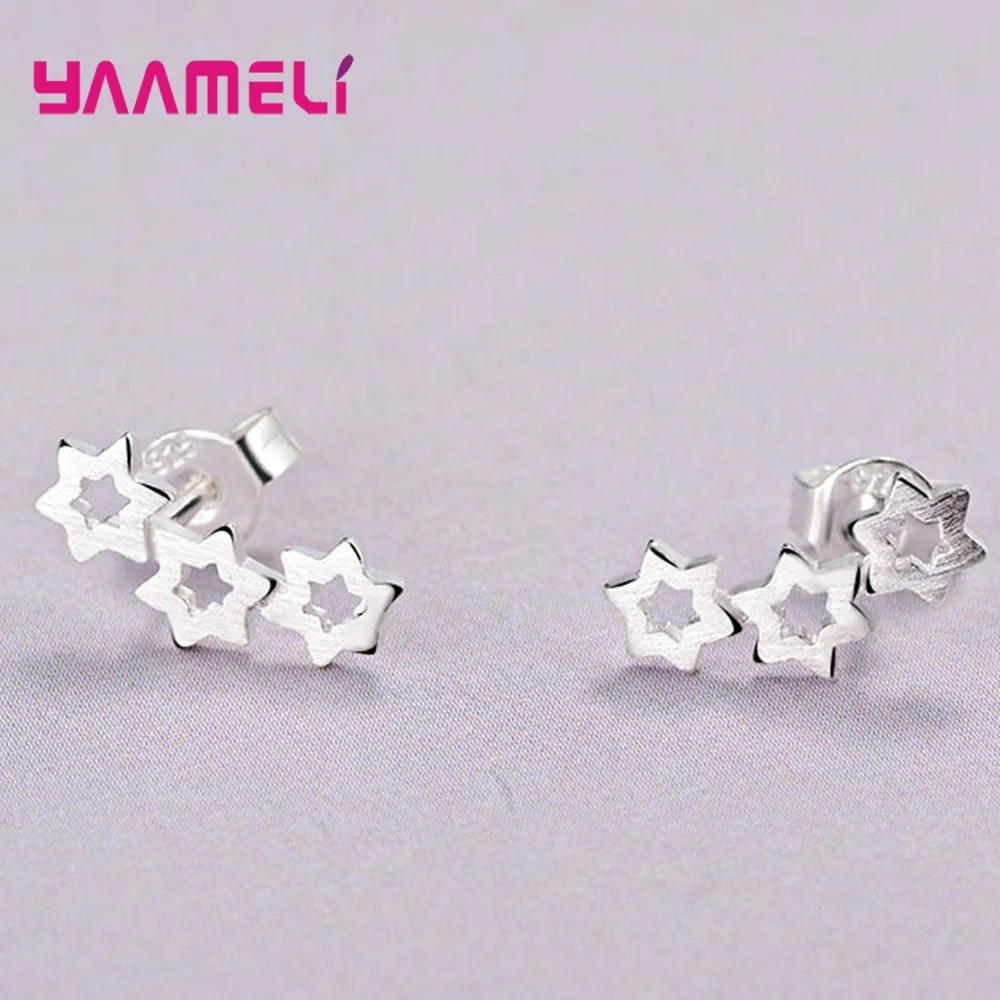 925 Sterling Silver Ear Brincos Pendientes Stud Earrings for Woman Girl Party Accessory Fashion Jewelry Animal Cross Star Design