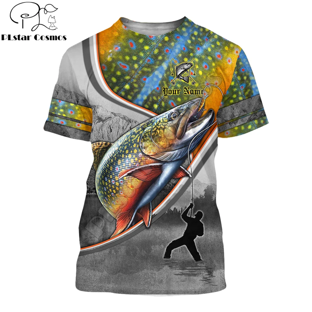 

Trout Fishing Man Custom 3D All Over Printed Men t shirt Summer Harajuku Casual short Sleeve Tee shirts Unisex tops TX-29