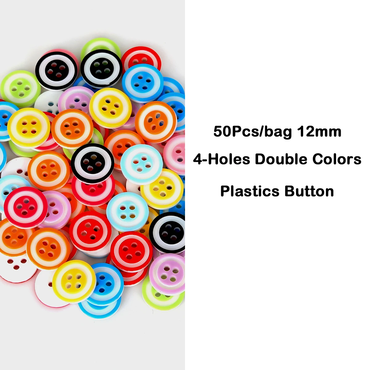 12mm 50 pezzi 4 fori casuali colori misti rotondi bottoni in plastica vestiti per indumenti fai da te accessori per il cucito