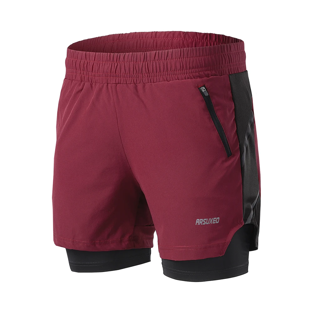 ARSUXEO Herren-Laufshorts, 7 Zoll, 2-in-1, schnell trocknend, für sportliches Training, Joggen, Sport, Fitness, mit Reißverschlusstasche, Workout