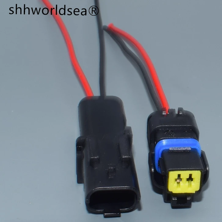 shhworldsea 2 Pin/Way Female male Light Lamp Connector Water Temperature Sensor Plug  Wire Pigtail For Renault Peugeot Citroen