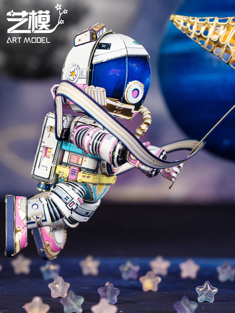 Art Model MU 3D Puzzle in metallo Little astronaut Model kit DIY 3D Laser Cut assemblare Puzzle giocattoli regalo per bambini