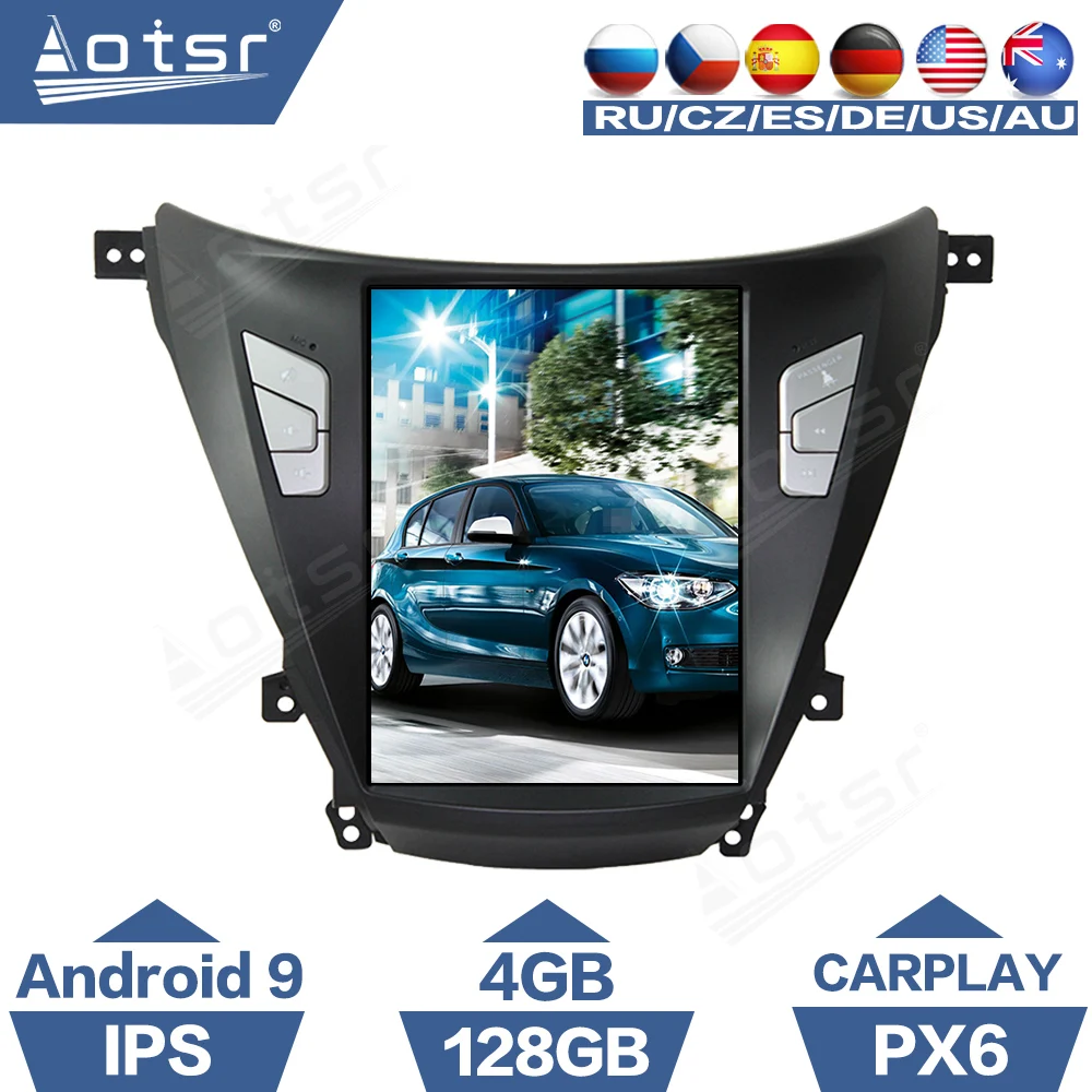 

For Hyundai Elantra 5 2010 - 2016 Tesla Vertical Screen Android 9 Car Radio GPS Navigation CarPlay PX6 Player No 2 Din Autoradio