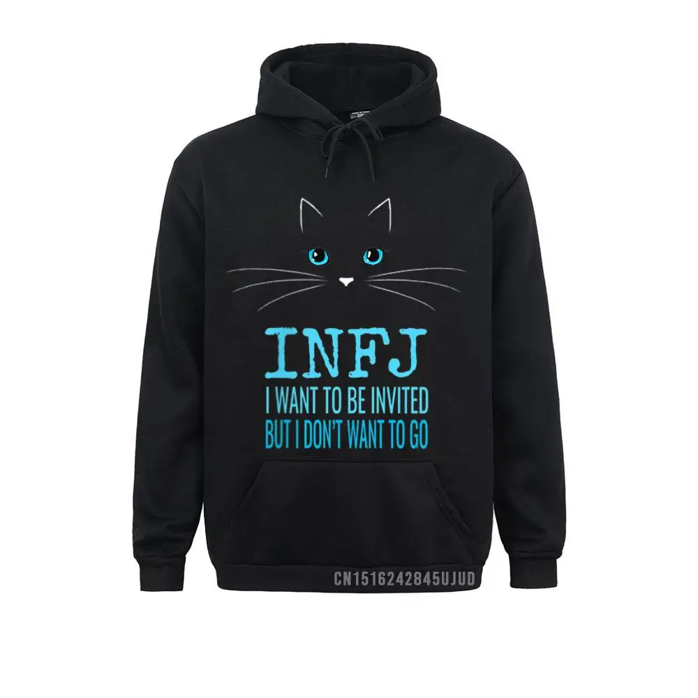 Funny INFJ Cat Lover Gift Me Time Introvert Cat Lady Pullover Sweatshirts Hoodies Long Sleeve Slim Fit Street Clothes Gift Man