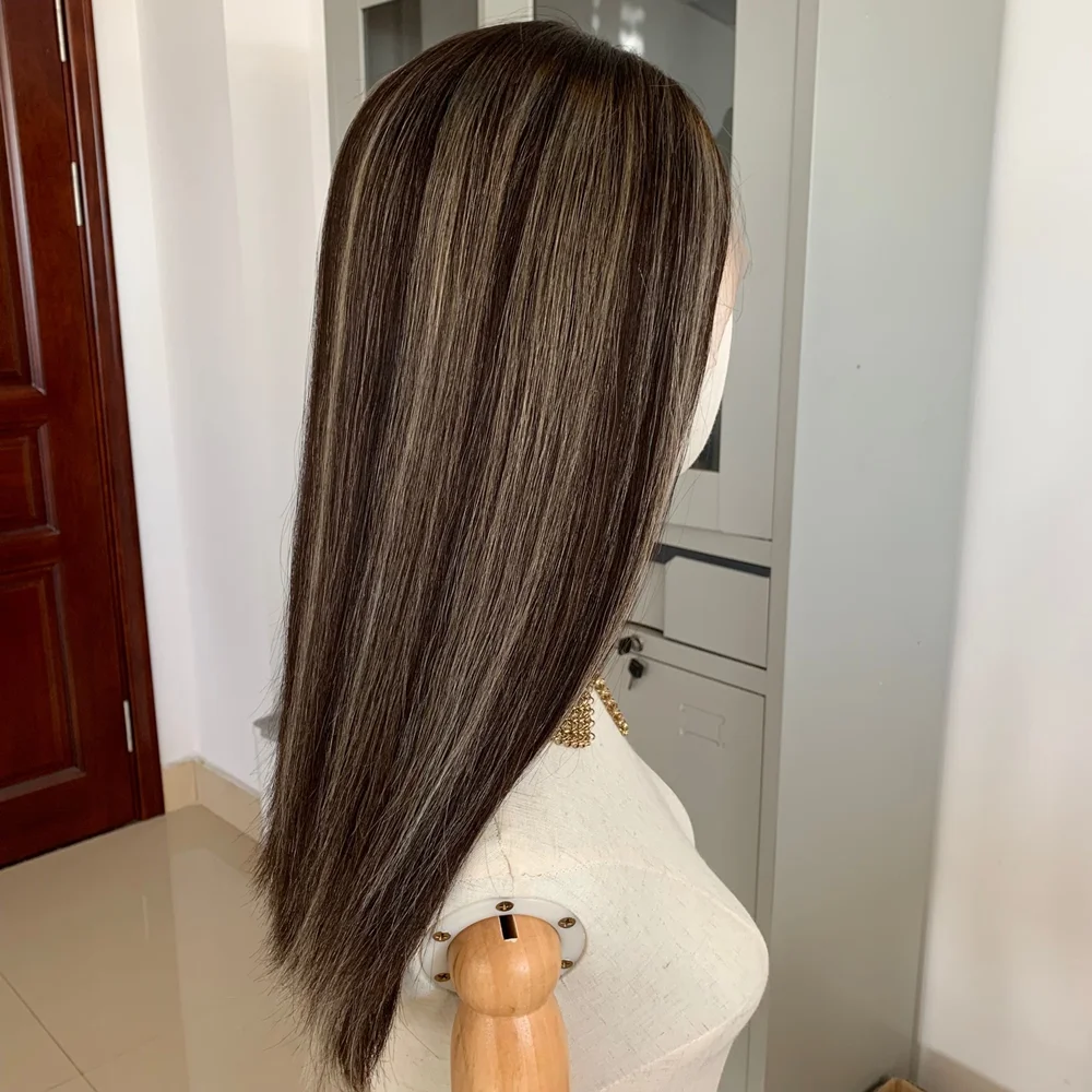 Peluca de cabello virgen de estilo europeo, cabellera judía Kosher, encaje suizo, parte superior con trama hecha a máquina, se acepta pedido personalizado, superventas