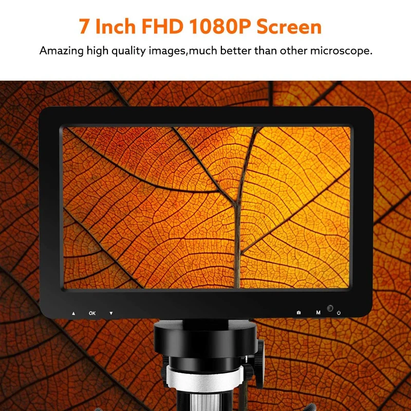 LCD 7 cal mikroskop cyfrowy HD mikroskop USB z przewodowy pilot zdalnego 1200X powiększenie ręczny mikroskop z wideorejestrator