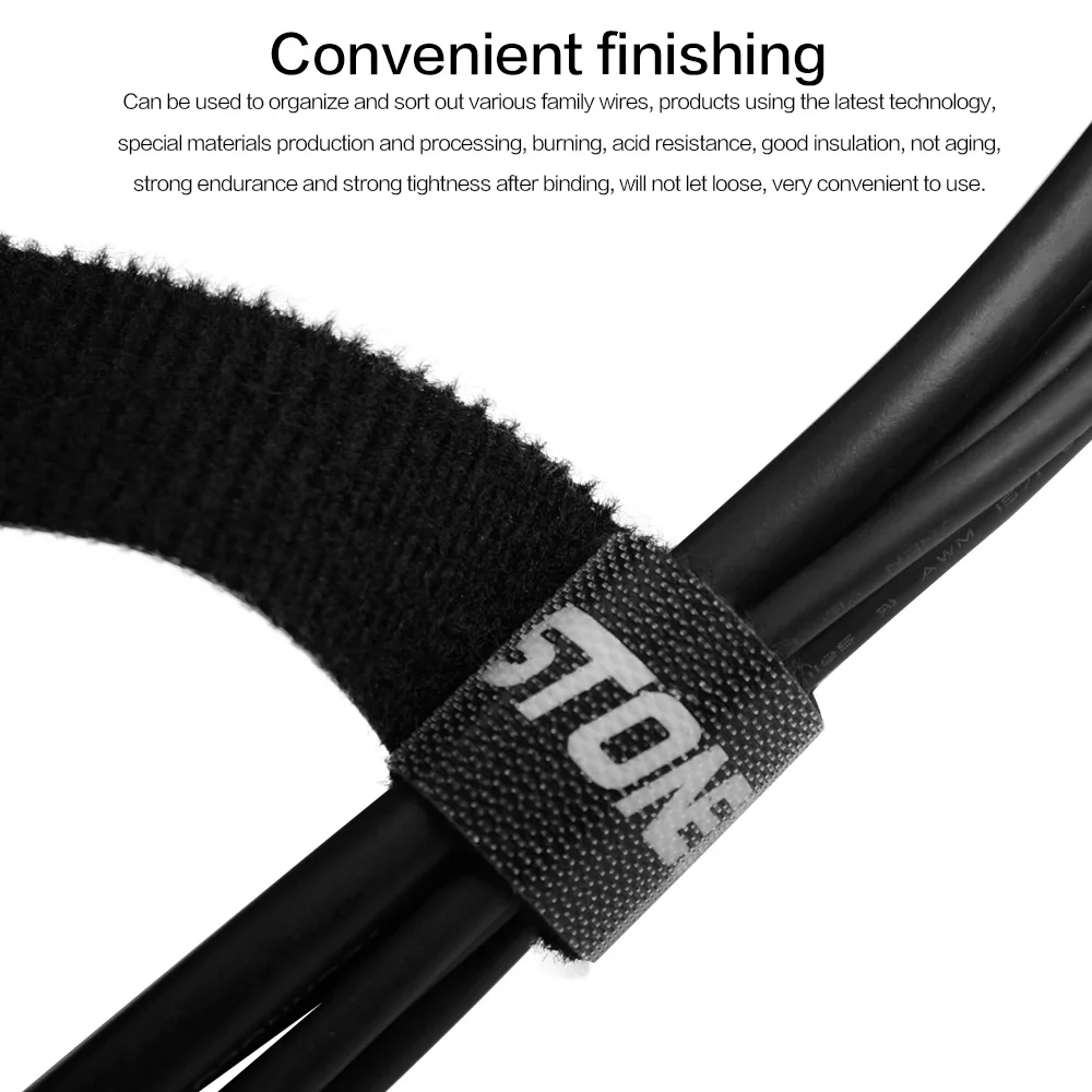 STONEGO Tearable USB Cable Winder Cable Organizer Ties Mouse Wire Earphone Holder HDMI Cord Free Cut Management Phone Hoop Tape