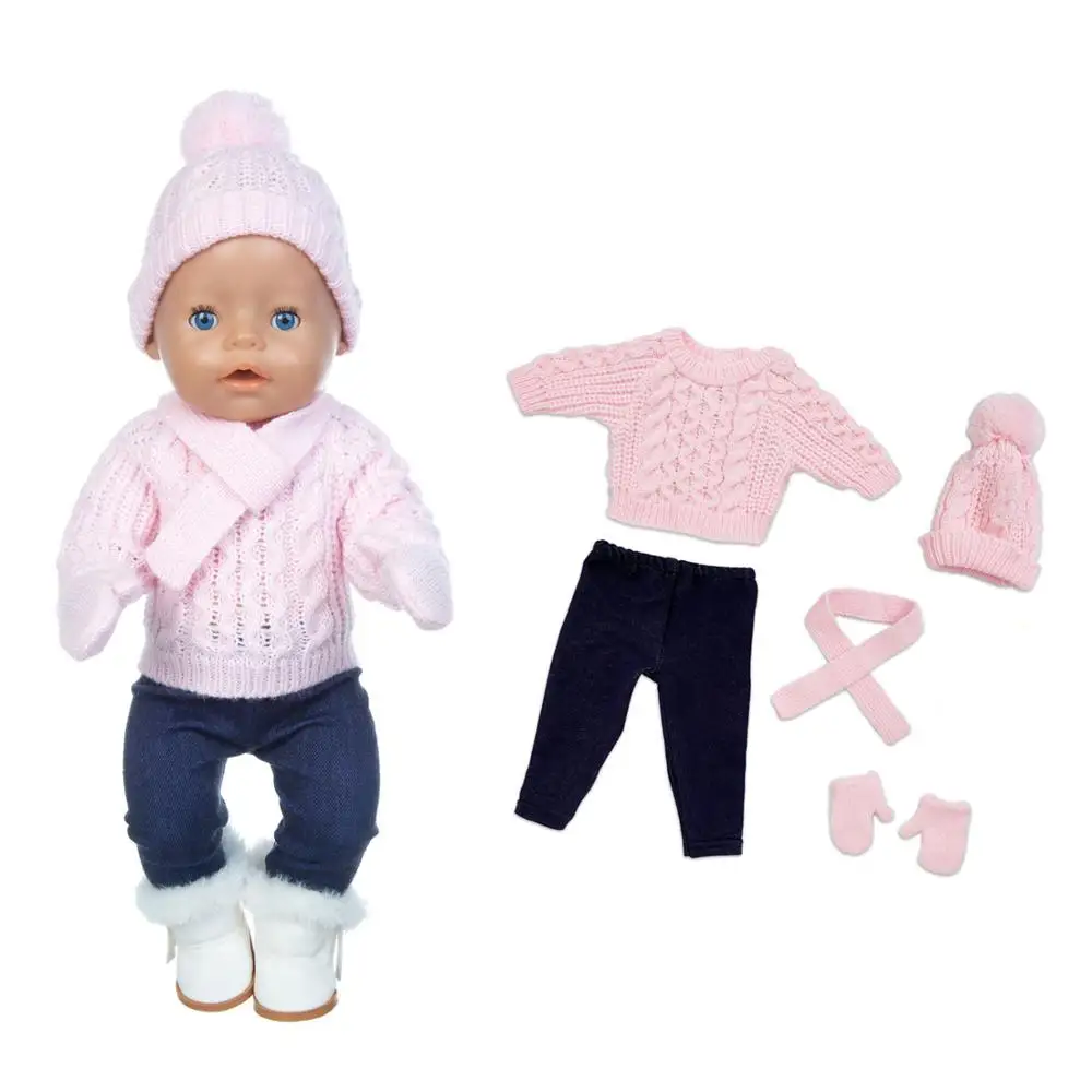 2023 New Christmas Sweater Set Fit For 43cm Baby Doll 17 Inch Reborn Baby Doll Clothes, Shoes are not included