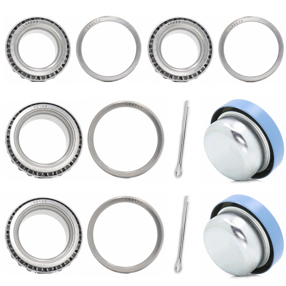 1-3/8'' 1-1/16'' Axles Trailer Wheel Hub Bearings Kit, L44649/10 L68149/11, 171255TB Seal ,Dust Cover and Cotter Pin.