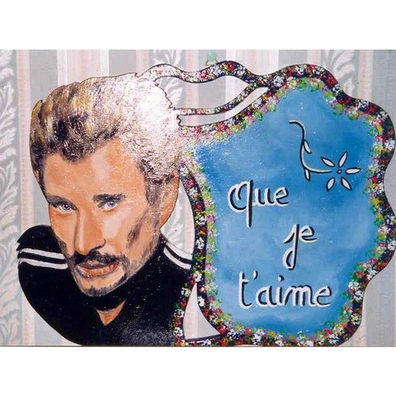 5d Diy Diamond Mosaic Rhinestones  Johnny Hallyday Diamond Painting Cross Stitch Kits Full square&round Drill Diamond Embroidery