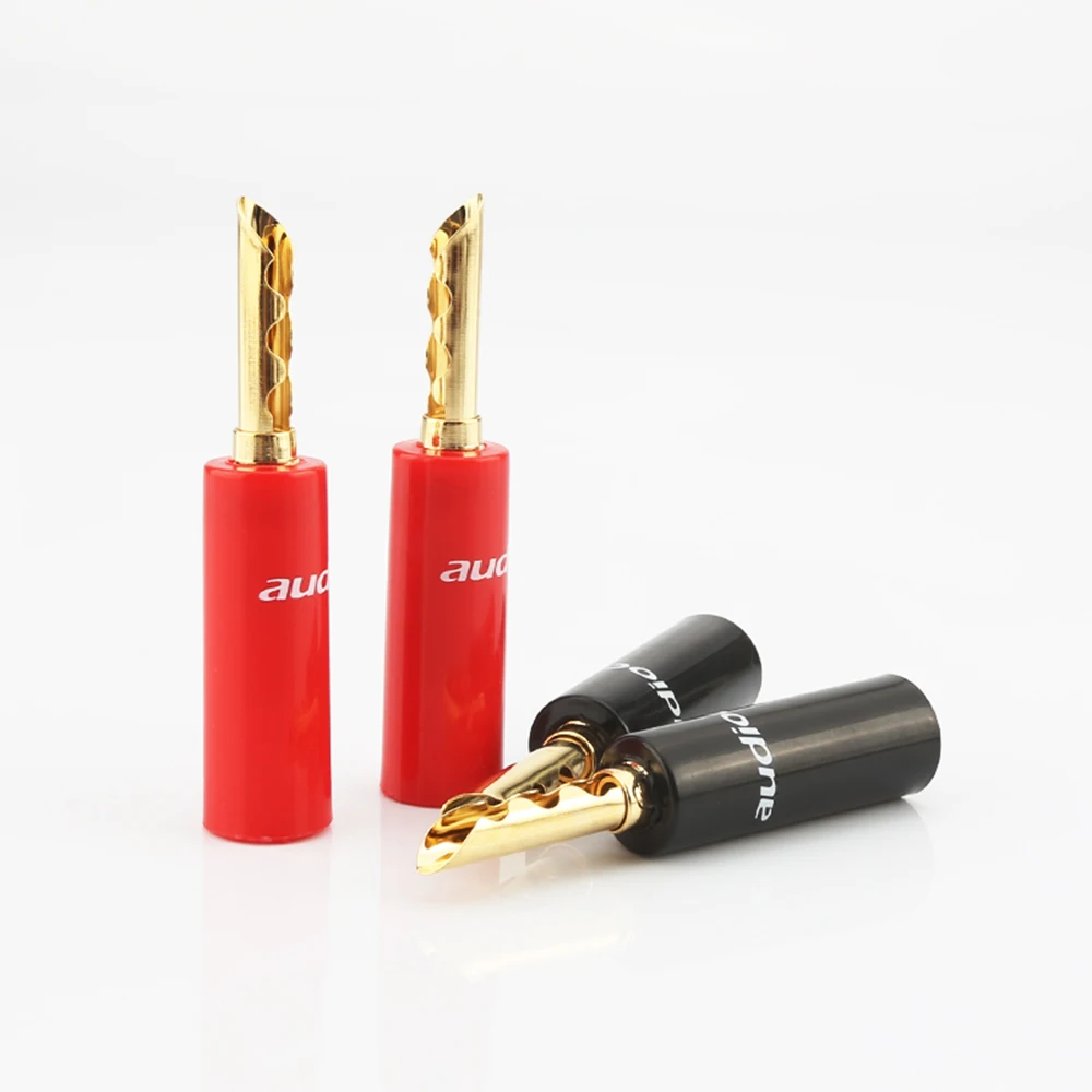 16pieces High quality Audiocrast 24k gold plated BFA 4mm Banana Plug hifi Speaker cable Connector