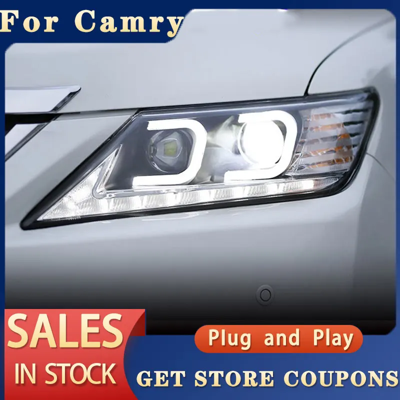 

Для Toyota Camry, фасветильник s 2012-2014 Camry V50 светодиодный ные фары DRL Hid, фары ангельские глазки, биксеноновые аксессуары