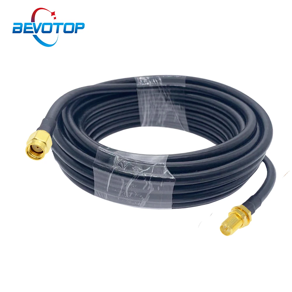 

1M 2M 5M 10M 20M RG58 Cable RP SMA Male to RP SMA Female Bulkhead WiFi Antenna Extension Cord RG-58 50 Ohm SMA Pigtail Jumper