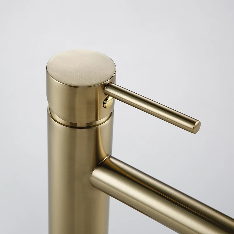 Imagem -03 - Bagnolux-luxo Escovado Ouro Lavatório Torneira Single Handle Trim Torneira Pia do Banheiro Misturador Quente e Frio Vanity Tap