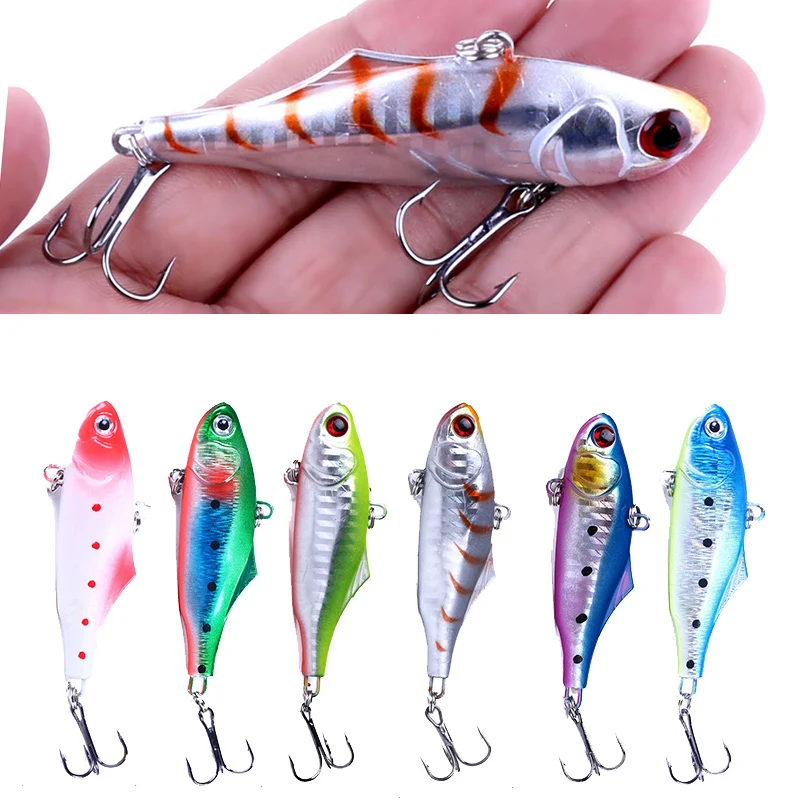 YUCONG 6Pcs/lot Vibration Fishing Lures 7.3cm-22.5g Sinking Wobbler Baits Hard VIB Lipless leurre duro cebos Hartköder fisching