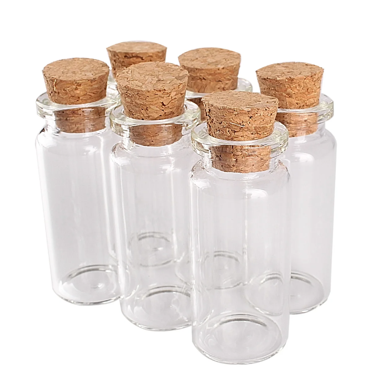 100pcs 10ml Size 22*50*12.5mm Mini Glass Perfume Spice Bottles Tiny Jars Vials With Cork Stopper pendant crafts wedding gift