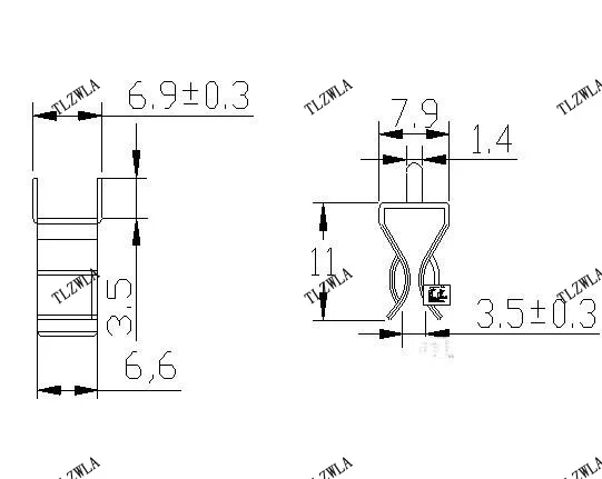 100PCS 6x30mm fuseholders 6X30 Fuse tube support fuse holder for 6*30 insurance fuse Clip