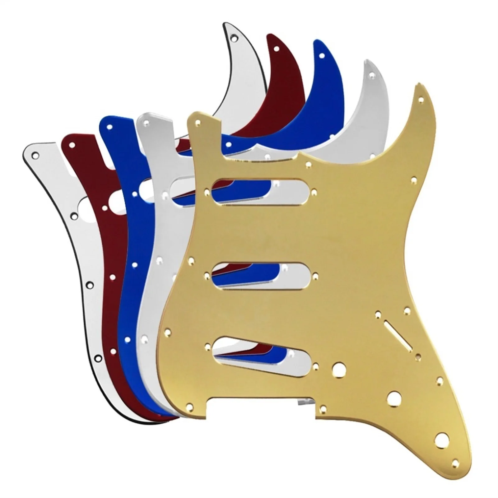

1PC Mirror Guitar Pickguard 11 Holes SSS Guitar Scratch Plate W/ Pickguard Screws For ST