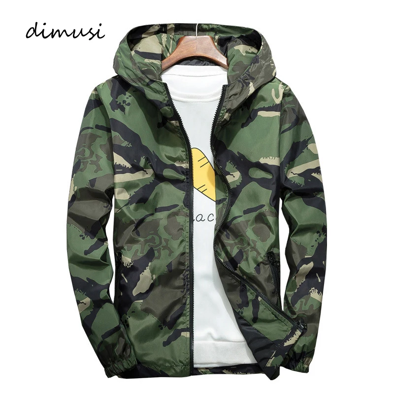 

DIMUSI New Men's Bomber Jackets Casual Man Camouflage Military Hooded Coats Male Outwear Windbreaker Jackets Brand Clothing 8XL