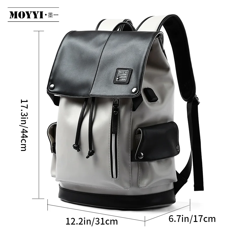 Backpack Men Leather School Bag computer bags sales men's retro fashion multi-function Travel Bag Casual Leather Book bag Male