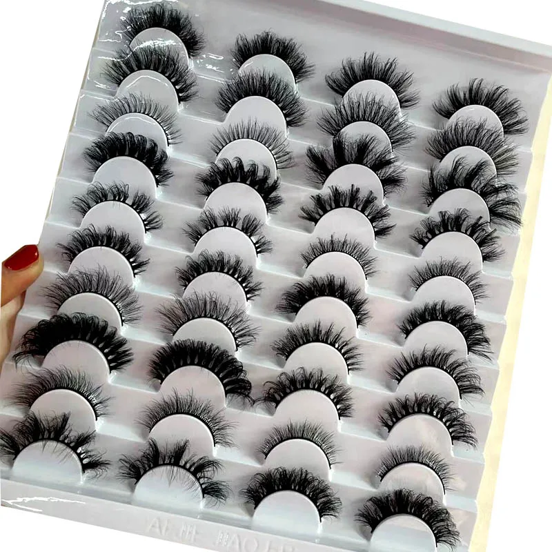 NEW 20 Pairs Fluffy Lashes 25mm 3D Mink Lashes Long Thick Natural False Eyelashes Wholesale Lashes Vendors Makeup Mink Eyelashes