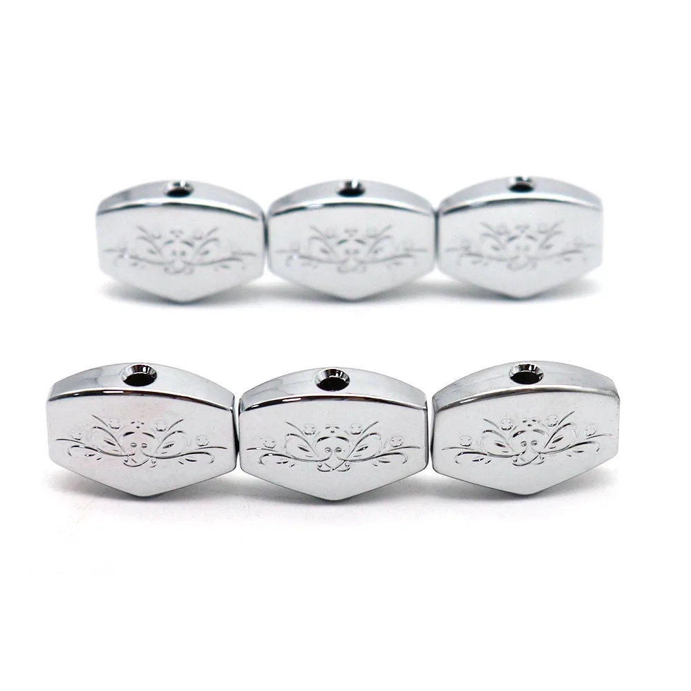6pcs Guitar Tuners Machine Head Buttons Metal Carved Square Button for Electric Guitar