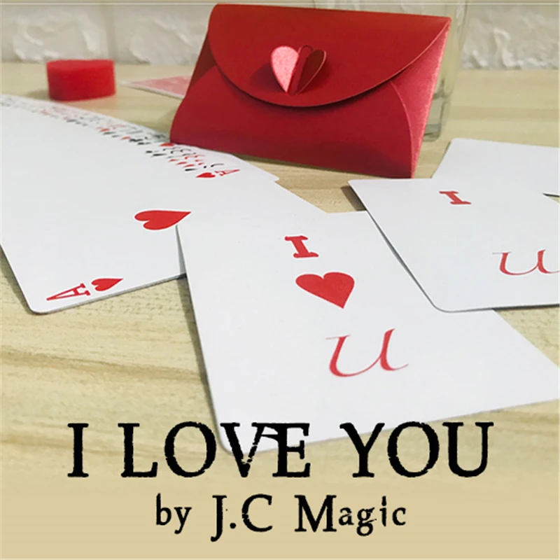 I Love You Card Magic Tricks Visual Romantic Poker Magician Close Up Street Illusion Gimmick Mentalism Puzzle Toy Interact Magia