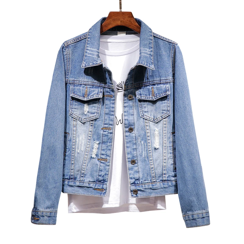 OKXGNZ High-quality short denim coat female spring 2022 new autumn Korean wild Tops jacket student denim clothing tide