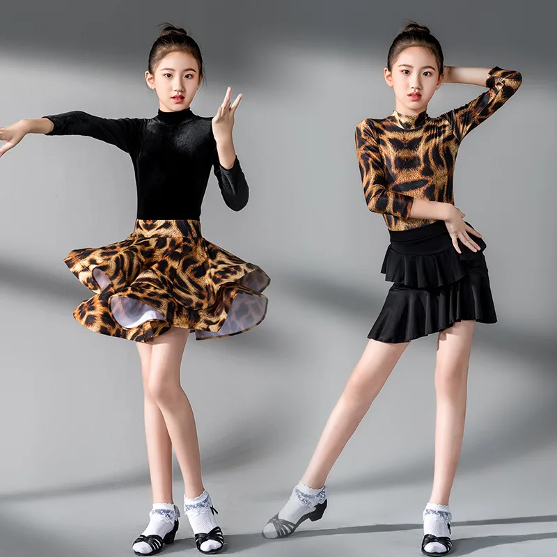 

Latin Dance Dress For Girls cha cha Tango Ballroom Dancing Dress Competition Costumes Kids Practice Dance Clothing