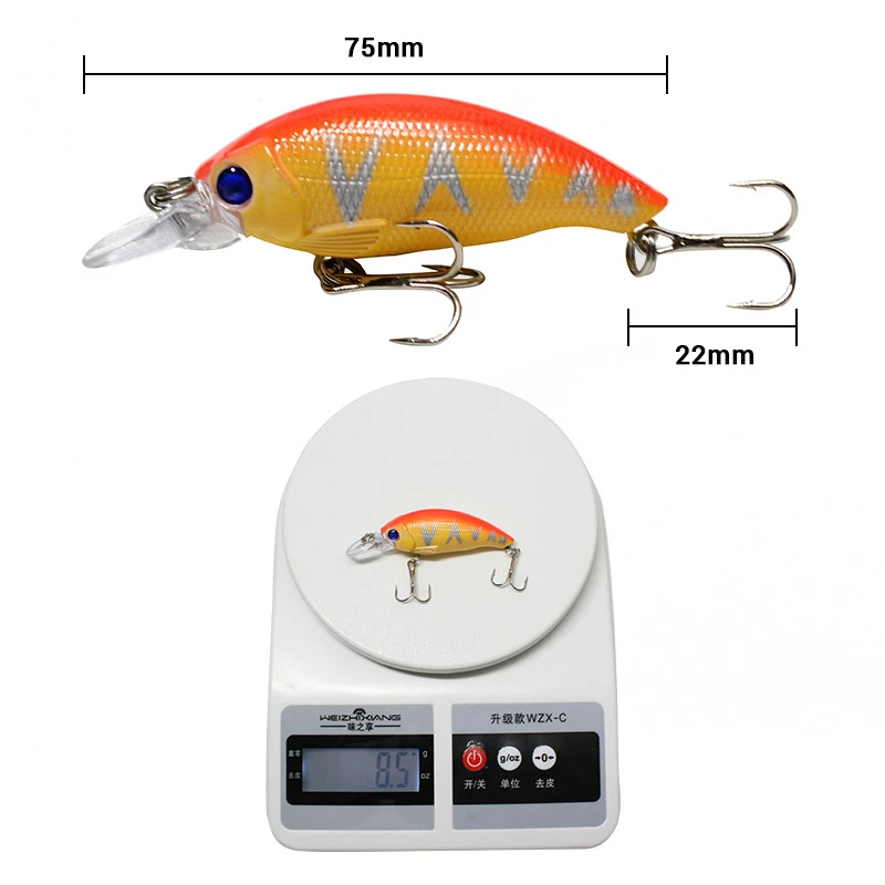 1Pcs Crankbait Fishing Lure Wobblers 8.4g 7.5cm Floating Minnow Artificial Hard Bait 3D Eyes Pesca Bass Pike Fishing Tackle