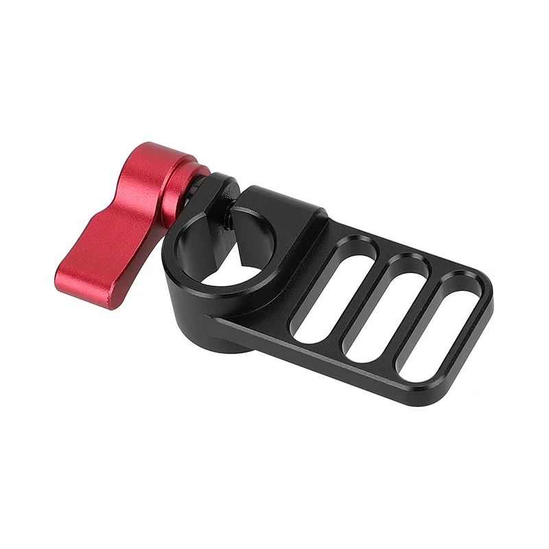 CAMVATE 15mm adattatore per morsetto a stelo singolo Railblock con scanalature di montaggio da 1/4 "-20 e manopola a vite zigrinata rossa/nera per fotocamera/Monitor