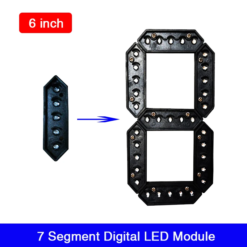 polegada digital segmento modulo de exibicao led para display led placar tempo e temperatura posto gasolina pecas lote 01