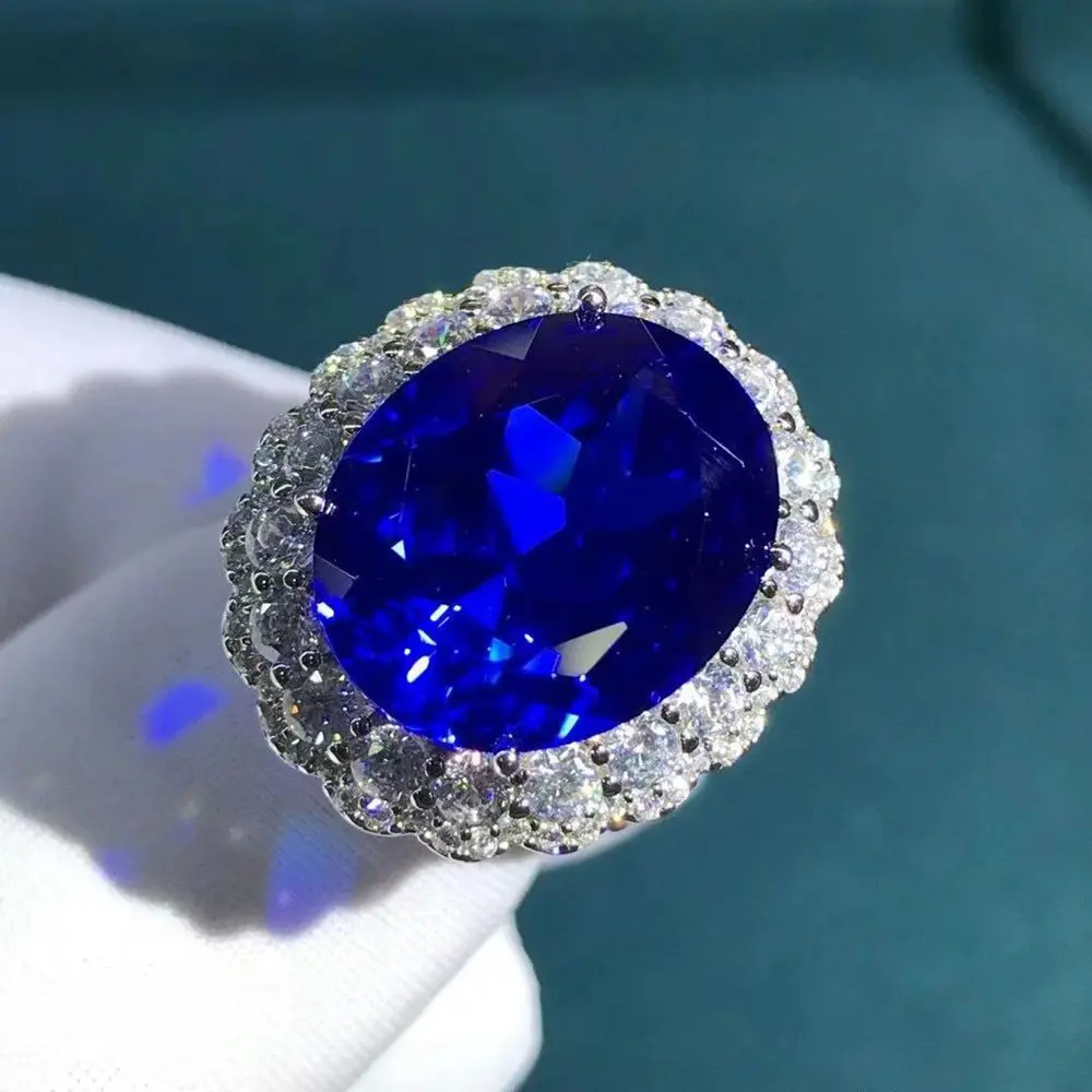 WUIHA Cao Cấp Bạc 925 3EX Oval 15 CT VVS Sapphire Tạo Ra Moissanite Cưới Đính Hôn Tùy Chỉnh Vòng Trang Sức Viễn Chí Bảo