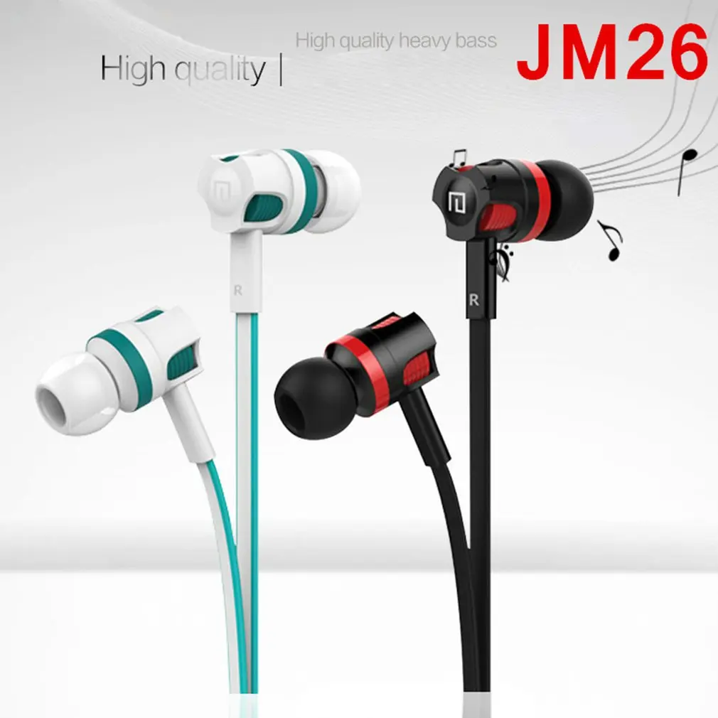 Jm26 Stereo Music Bass Headset In-ear Earphone 3.5mm Earbuds with Microphone Wired Control Sports for Samsung Xiaomi Line Type