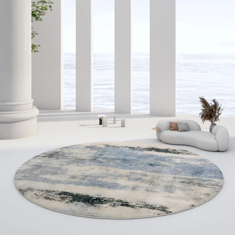 Nordic Carpet for Living Room Large Round Kids Room Rugs Modern Abstract Anti Slip Chair Table Floor Mats for Bedroom Thick Rug