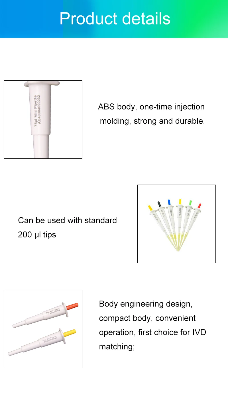 IKEME 10ul to 200ul Laboratory Pipette Dropper Fast Pipetting Portable Mini Pipette Environmentally Friendly Plastic Pipettes