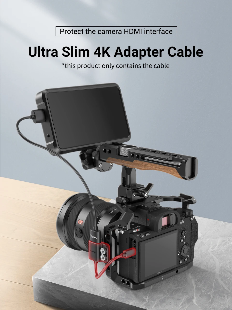 Cavo Adattatore SMALLRIG 4K Ultra Sottile Da Micro D A Full A | 14 Cm Con Viti Di Bloccaggio 1/4''